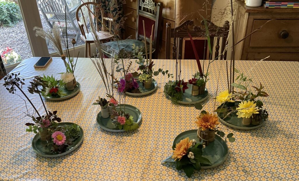 Attempted Japanese style flower arrangements 
